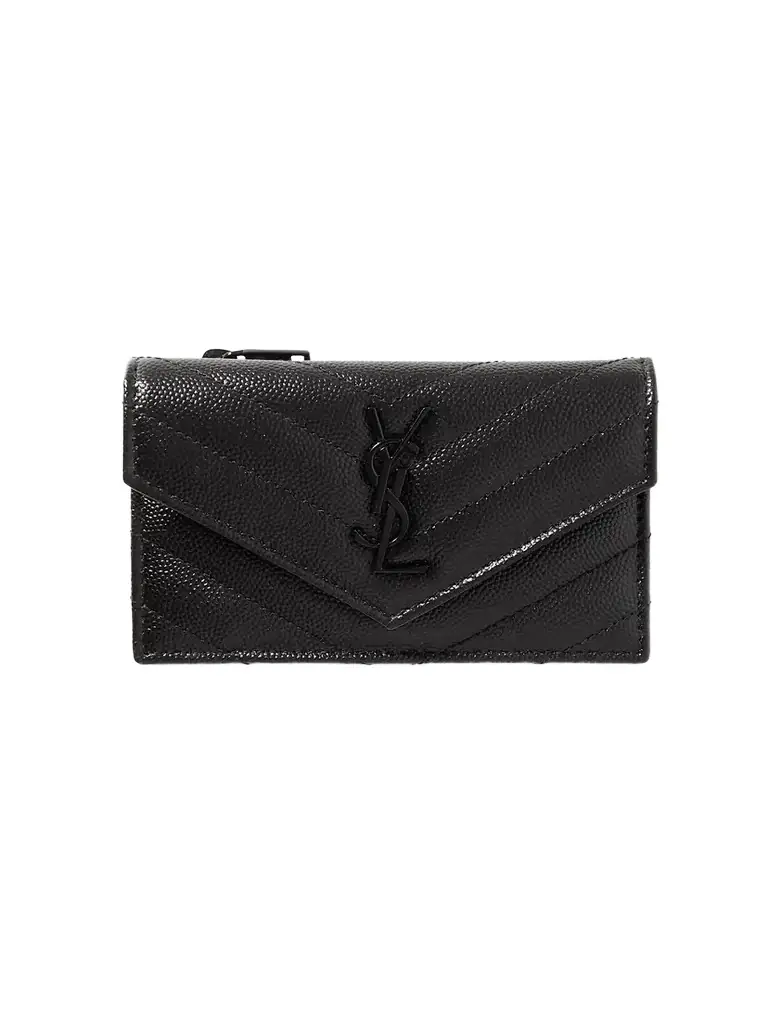 Saint Laurent Monogramme Quilted Textured-leather Wallet