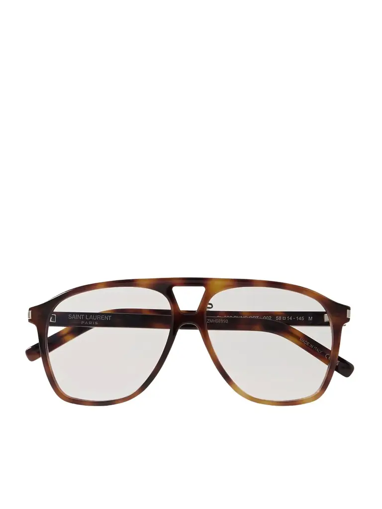 Saint Laurent Eyewear Dune Aviator-frame Tortoiseshell Acetate Optical Glasses