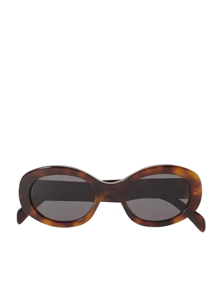 CELINE Eyewear Triomphe Oval-frame Acetate Sunglasses
