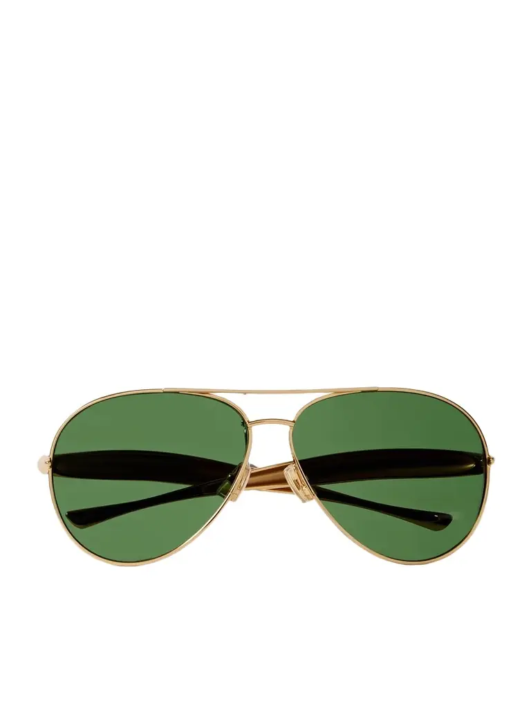 Bottega Veneta Eyewear Sardine Aviator-style Gold-tone Sunglasses