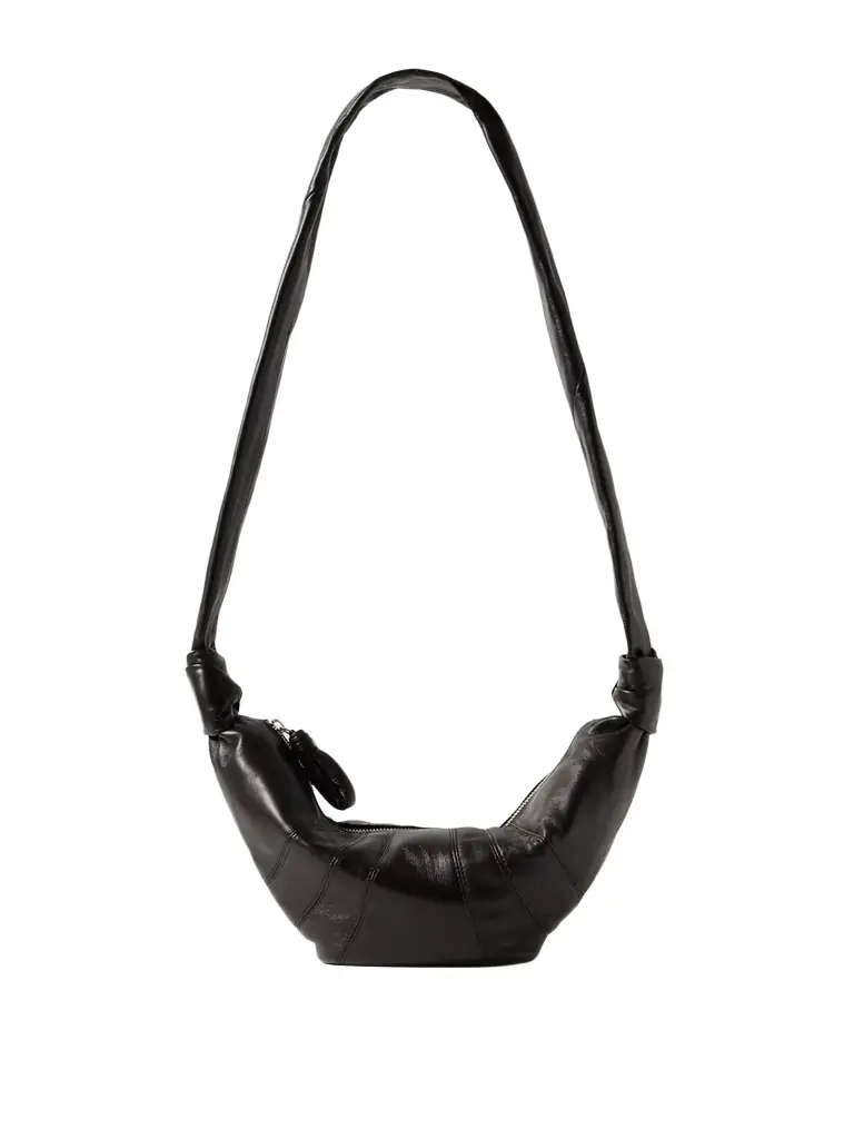 Lemaire Croissant Small Paneled Leather Shoulder Bag
