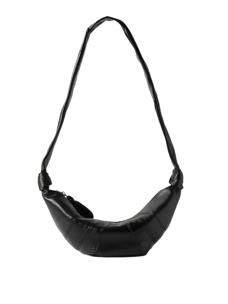 Lemaire Croissant Small Paneled Leather Shoulder Bag