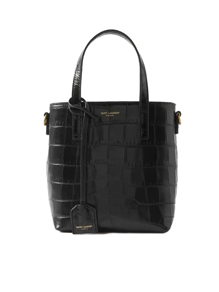 Saint Laurent Toy Mini Croc-effect Leather Tote