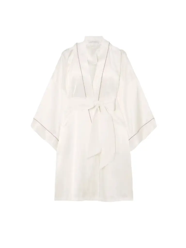 Olivia von Halle Mimi Silk-satin Robe