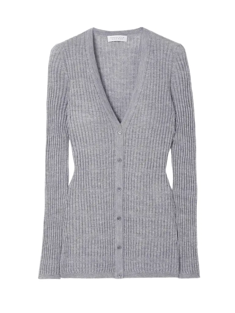 Gabriela Hearst Emma Pointelle-knit Cashmere And Silk-blend Cardigan