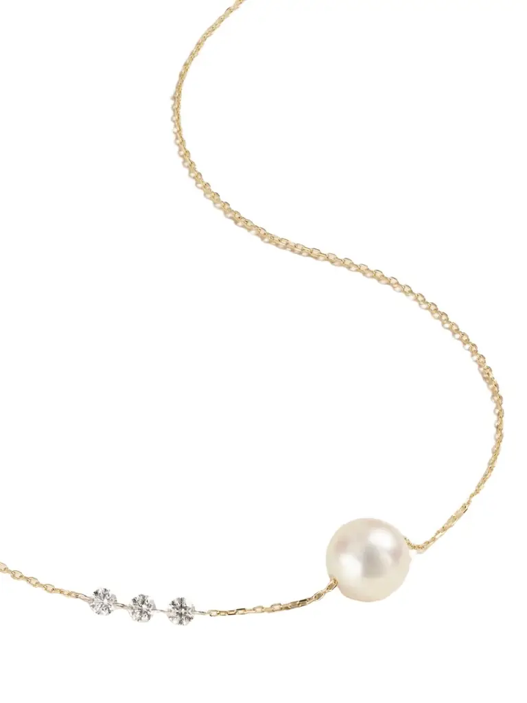 Mizuki 14-karat Gold, Pearl And Diamond Necklace