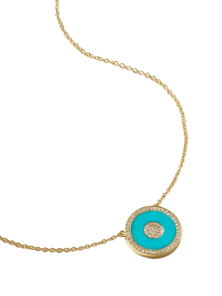 Jennifer Meyer Mini Evil Eye 18-karat Gold, Turquoise And Diamond Necklace