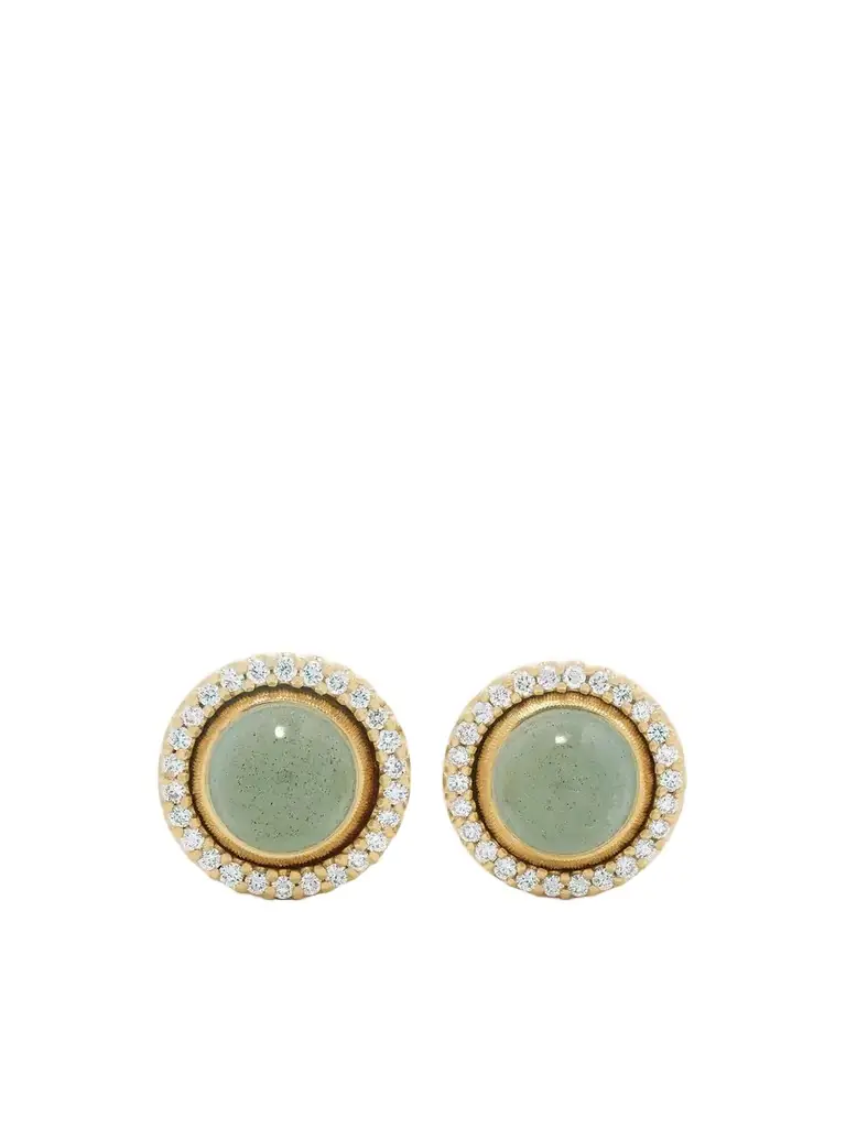 OLE LYNGGAARD COPENHAGEN Lotus 18-karat Gold, Aquamarine And Diamond Earrings