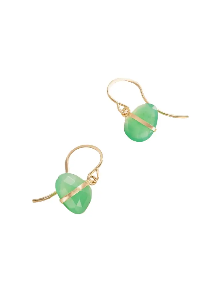 Melissa Joy Manning 14-karat Recycled Gold Chrysoprase Earrings