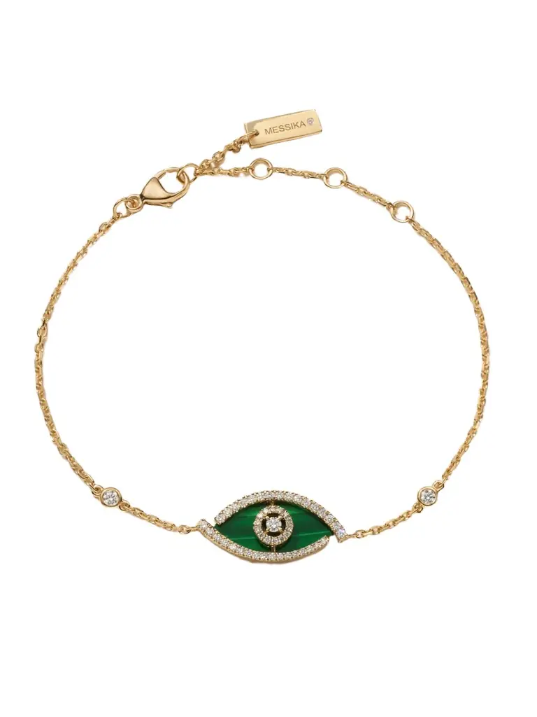 Messika Lucky Eye 18-karat Gold, Malachite And Diamond Bracelet