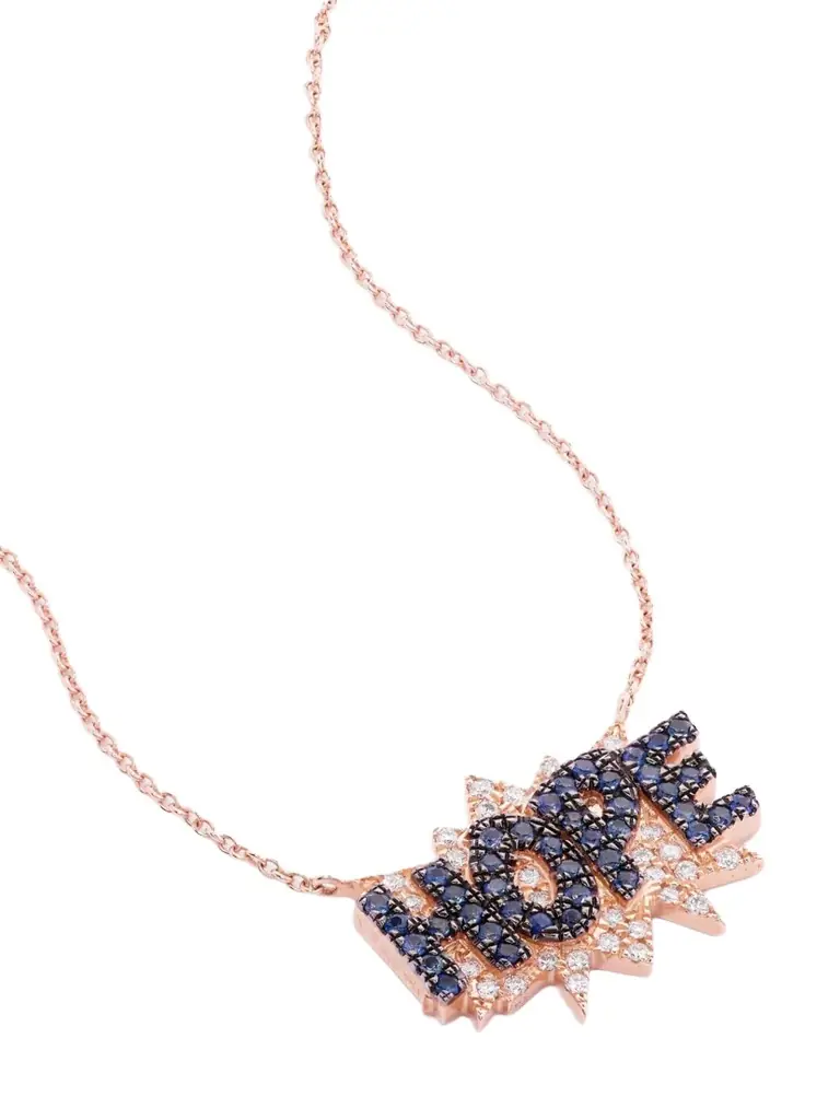 Diane Kordas Hope 18-karat Rose Gold, Sapphire And Diamond Necklace