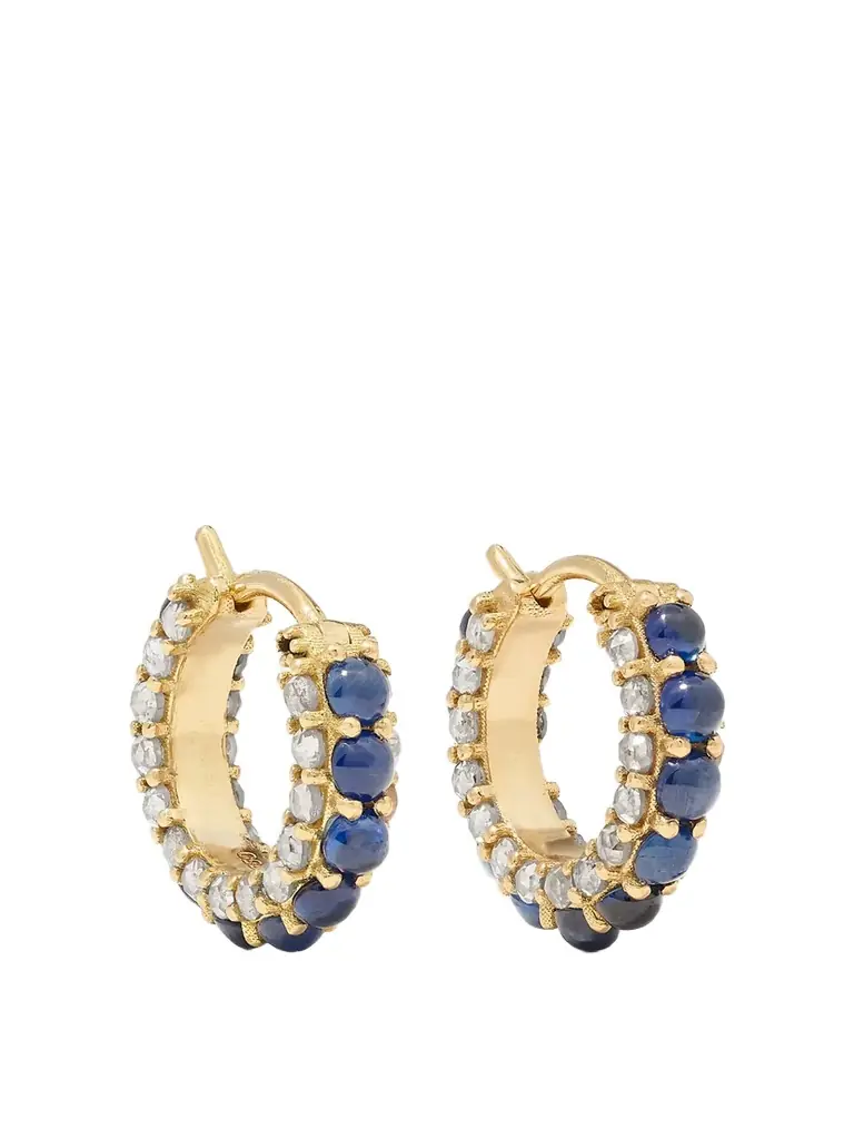 Ileana Makri Streamflow 18-karat Gold, Sapphire And Diamond Hoop Earrings