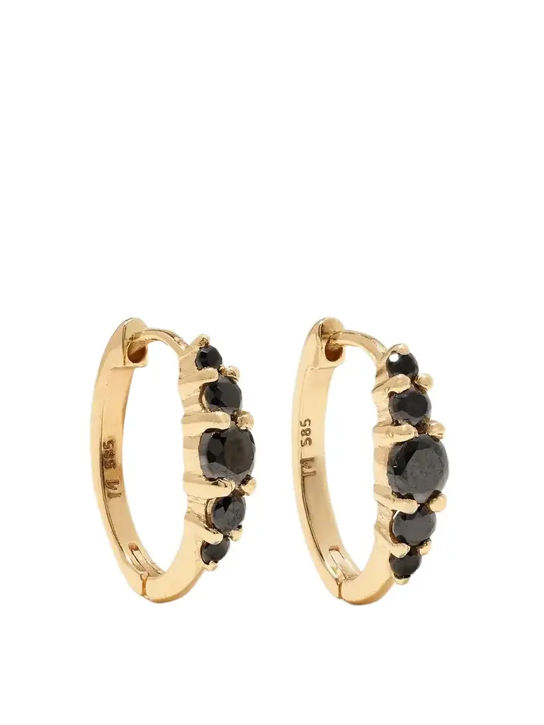Ileana Makri Rivulet Medium 18-karat Gold Diamond Hoop Earrings