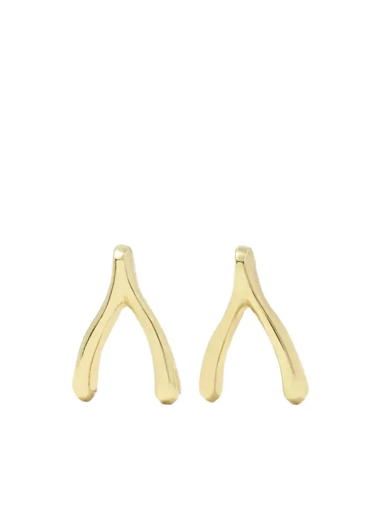 Jennifer Meyer Mini Wishbone 18-karat Gold Earrings