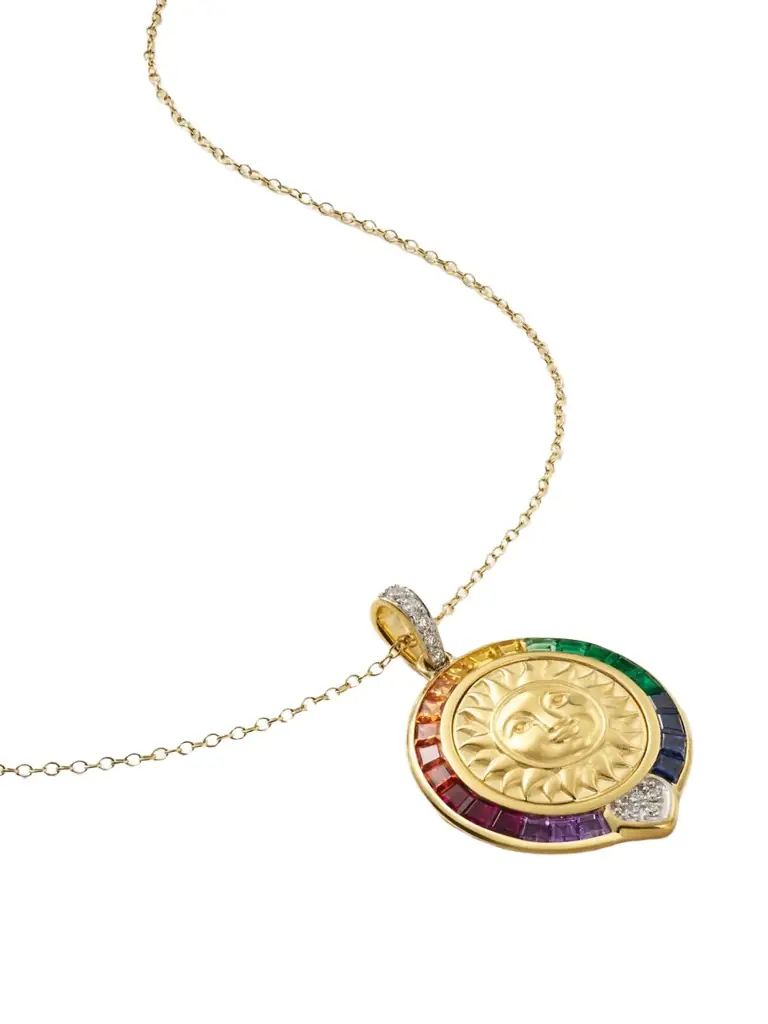 Marina B Soleil Rainbow 18-karat Gold Multi-stone Necklace