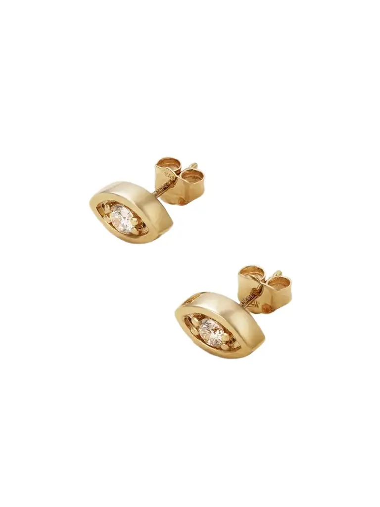 Sydney Evan Evil Eye 14-karat Gold Diamond Earrings