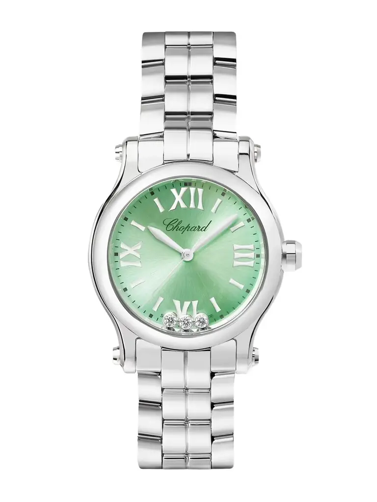 Chopard Happy Sport 30mm Stainless Steel, Diamond And Tsavorite Watch