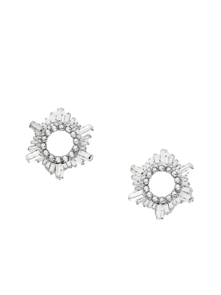 Amina Muaddi Begum Mini Silver-tone And Crystal Earrings