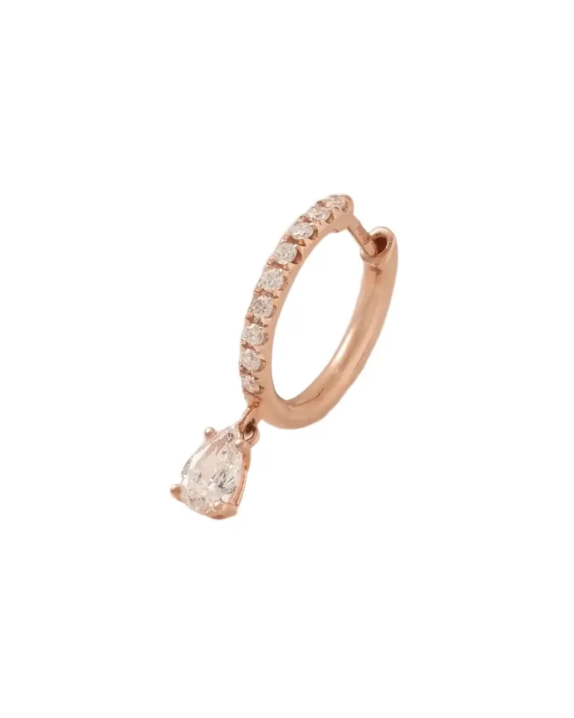 Anita Ko Huggies 18-karat Rose Gold Diamond Single Hoop Earring