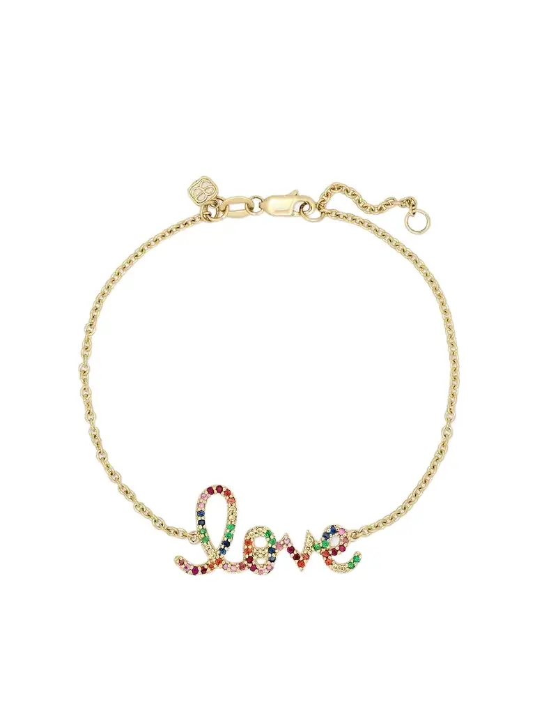 Sydney Evan Medium Love 14-karat Gold Multi-stone Bracelet