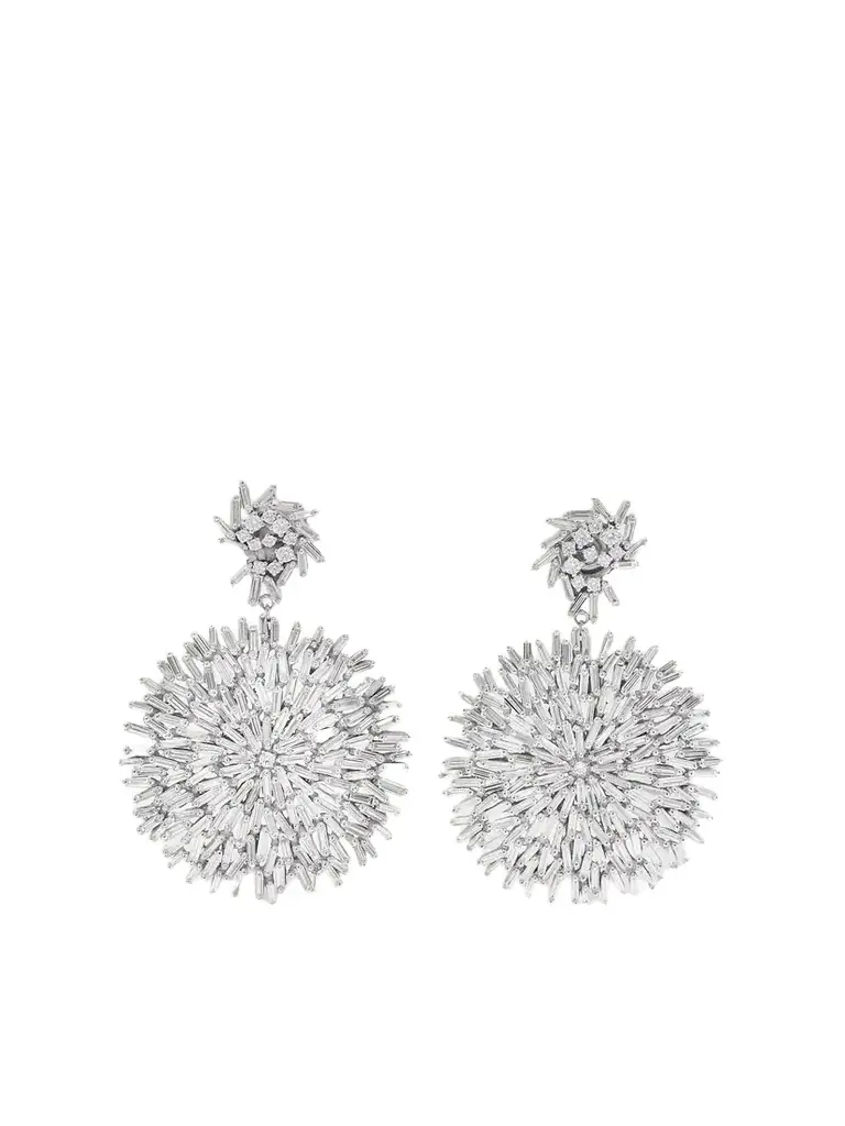 Suzanne Kalan 18-karat White Gold Diamond Earrings