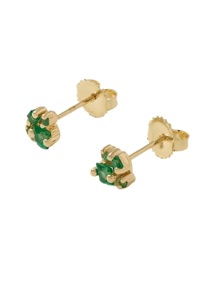 Suzanne Kalan 18-karat Gold Emerald Earrings