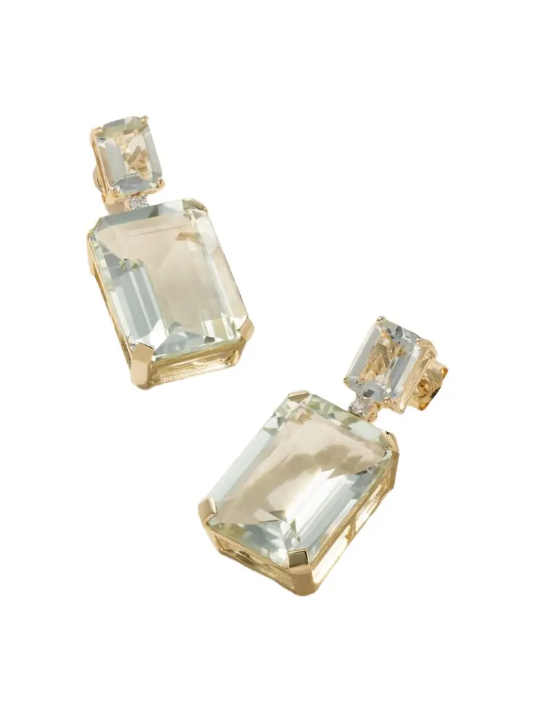 Mateo 14-karat Gold, Amethyst And Diamond Earrings