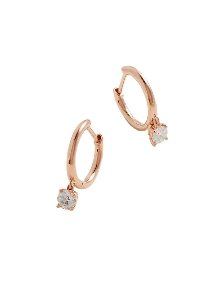 Anita Ko 18-karat Rose Gold Diamond Hoop Earrings