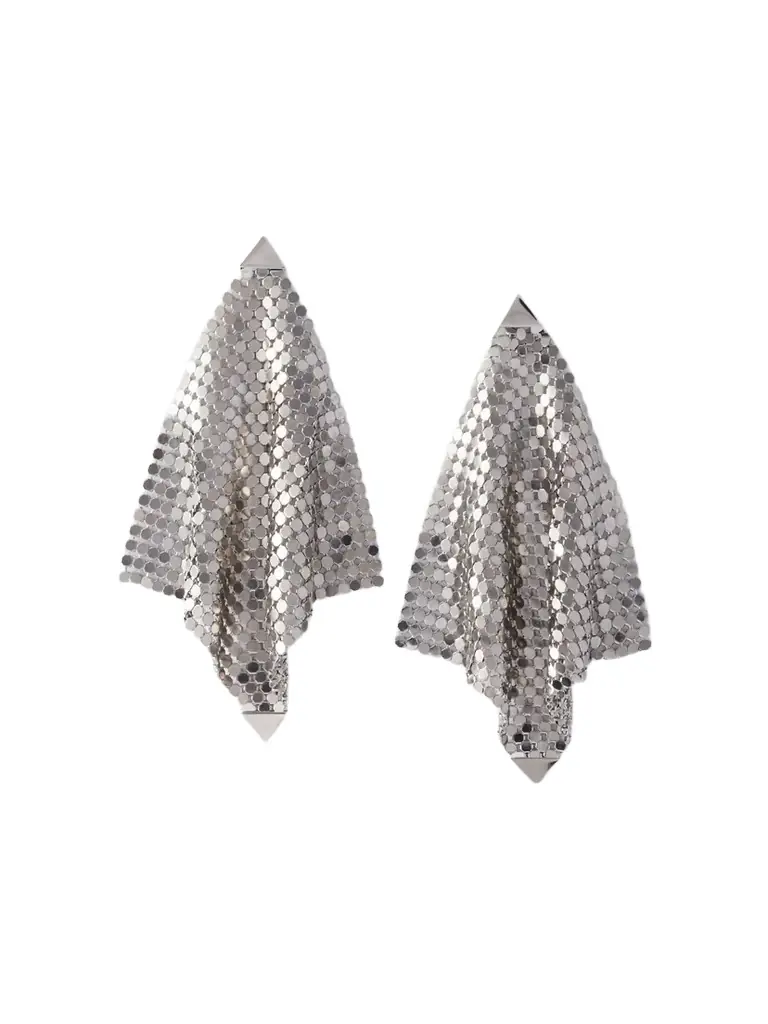 Rabanne Pixel Flow Silver-tone Earrings