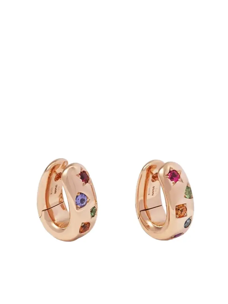Pomellato Iconica 18-karat Rose Gold Multi-stone Hoop Earrings