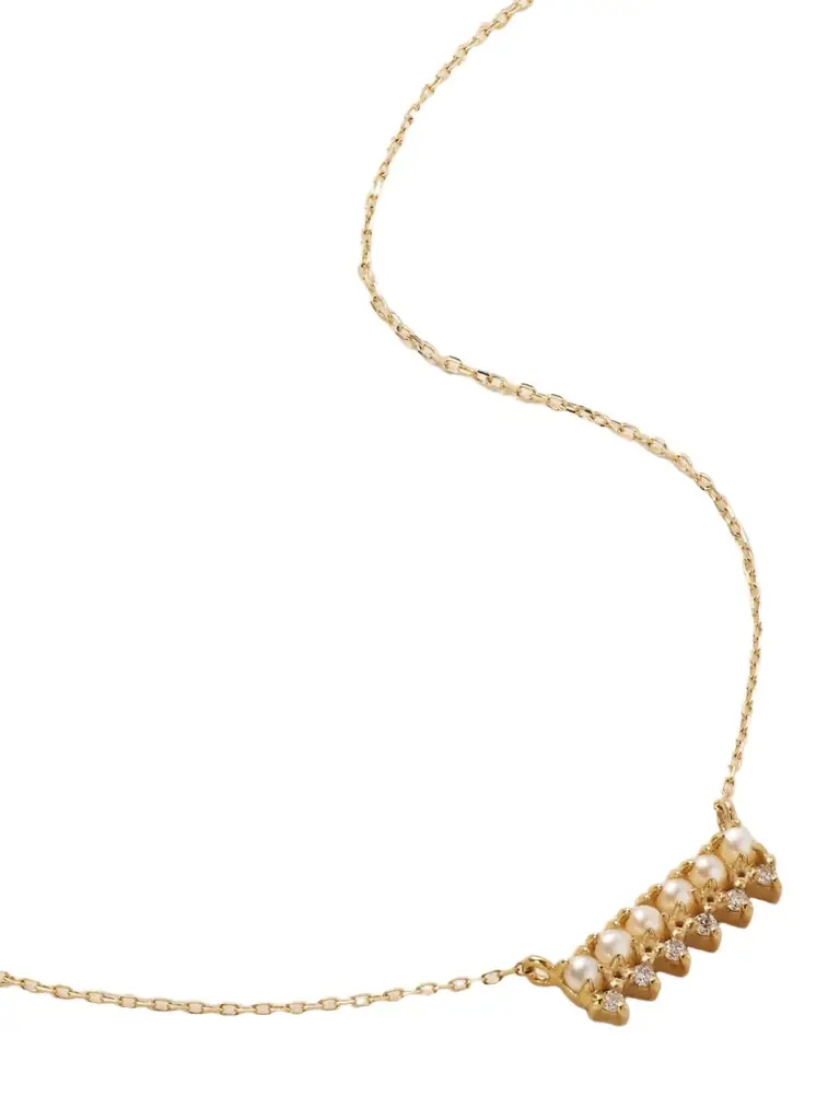Mateo The Little Things 14-karat Gold, Diamond And Pearl Necklace