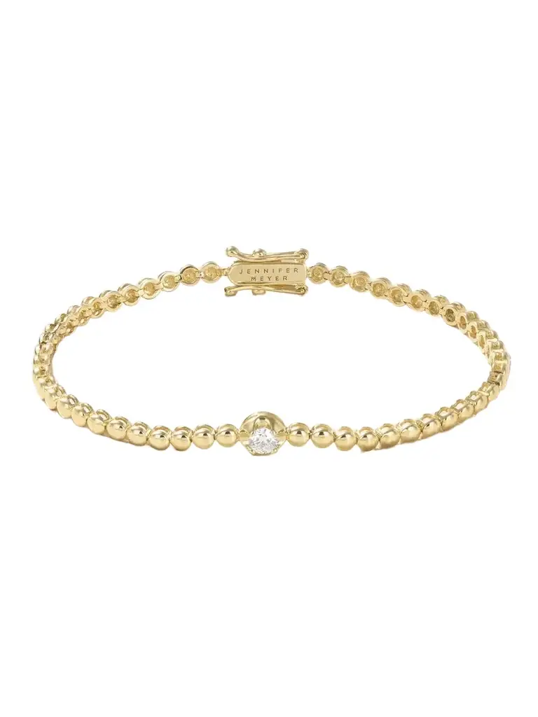 Jennifer Meyer Mini Bezel 18-karat Gold Diamond Tennis Bracelet