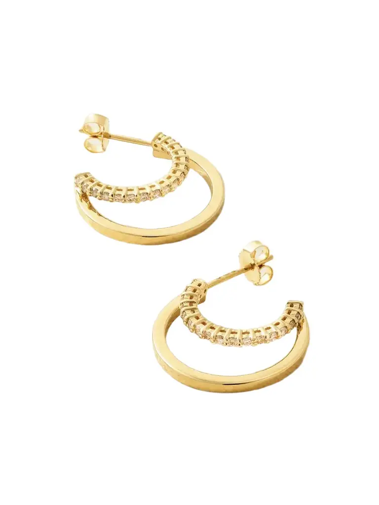 Jennifer Meyer Double Hoops 18-karat Gold Diamond Hoop Earrings