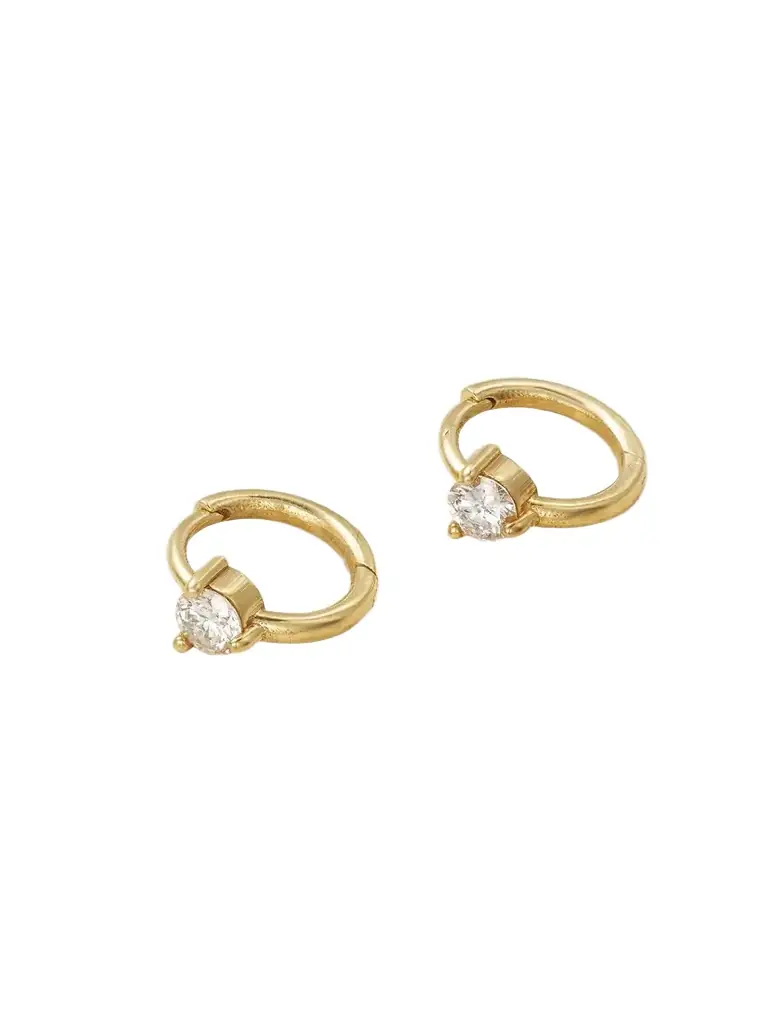 Jennifer Meyer Cartilage 18-karat Gold Diamond Hoop Earrings