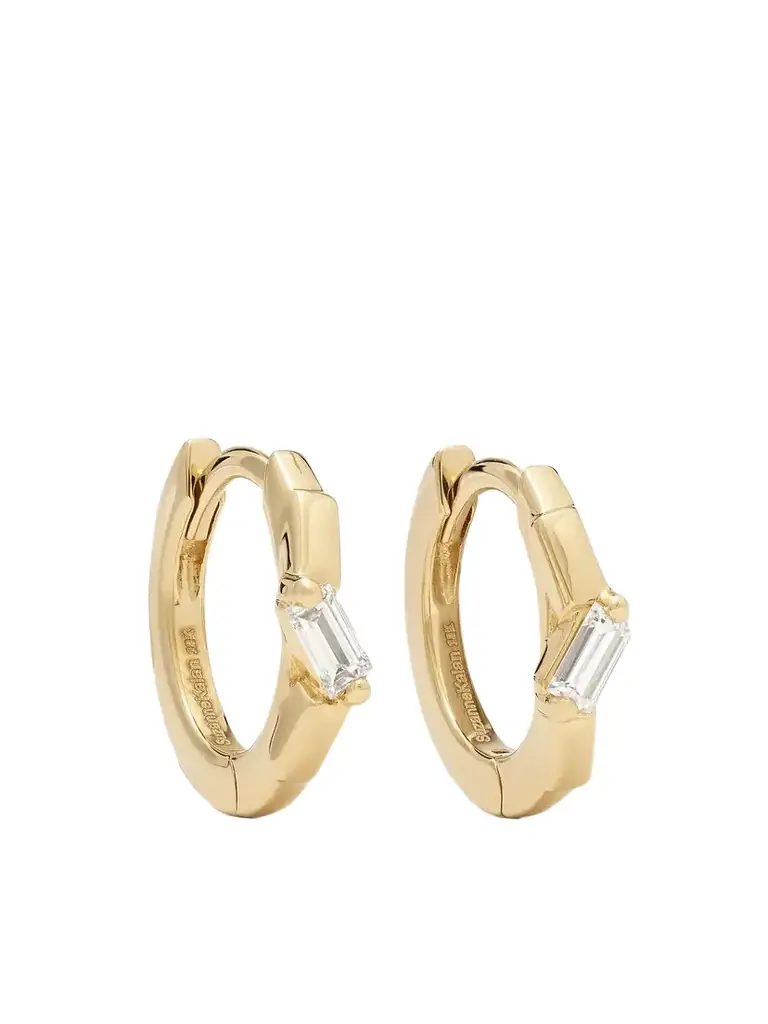 Suzanne Kalan 18-karat Gold Diamond Hoop Earrings