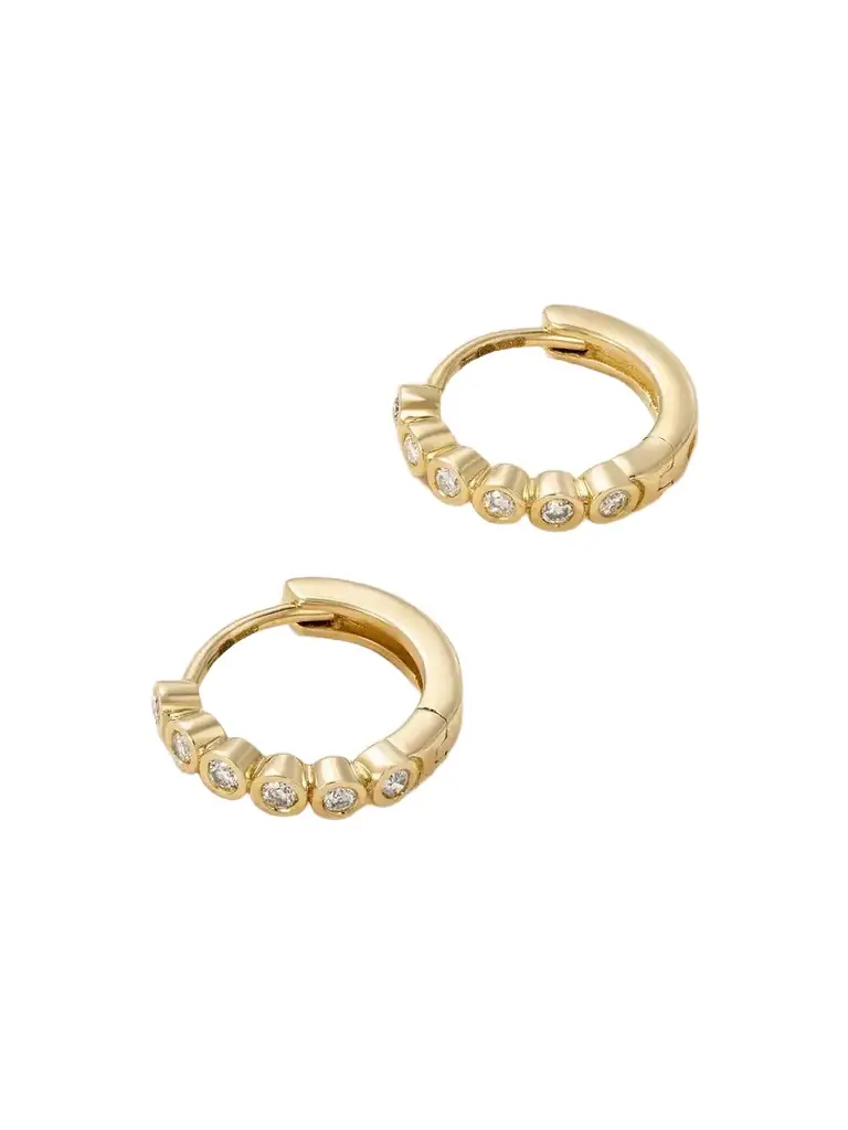 STONE AND STRAND 10-karat Gold Diamond Hoop Earrings