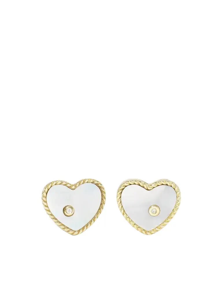 Yvonne Léon 9-karat Gold, Mother-of-pearl And Diamond Earrings