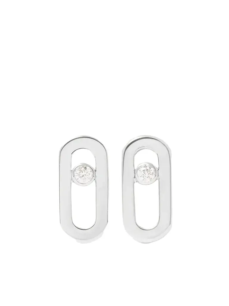 Messika Move Uno 18-karat White Gold Diamond Earrings
