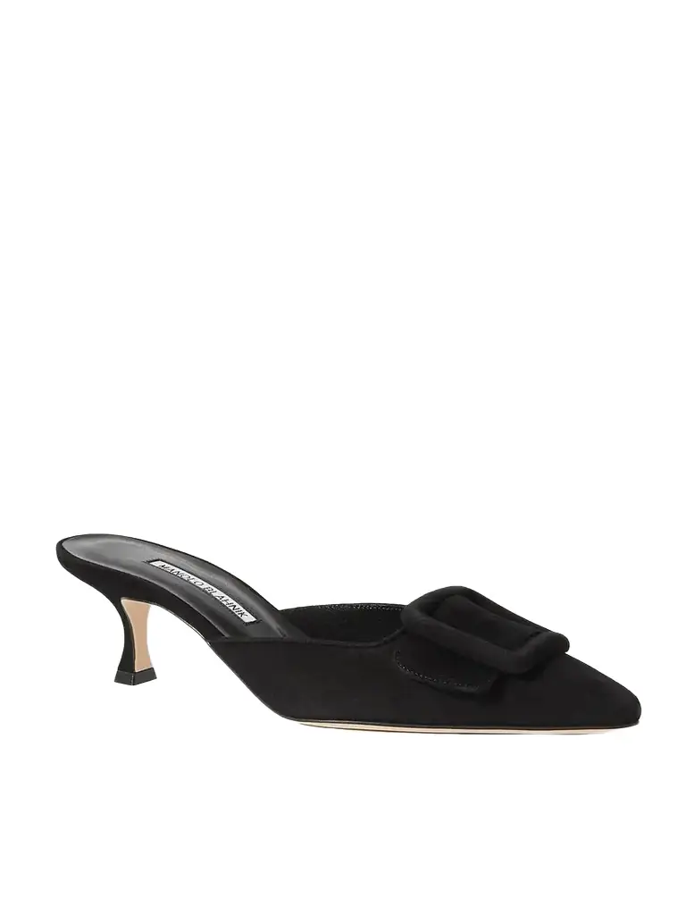 Manolo Blahnik Maysale 50 Buckled Suede Mules