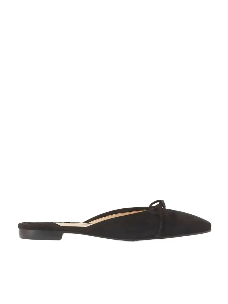 Manolo Blahnik Ballerimu Bow-detailed Suede Slip-ons