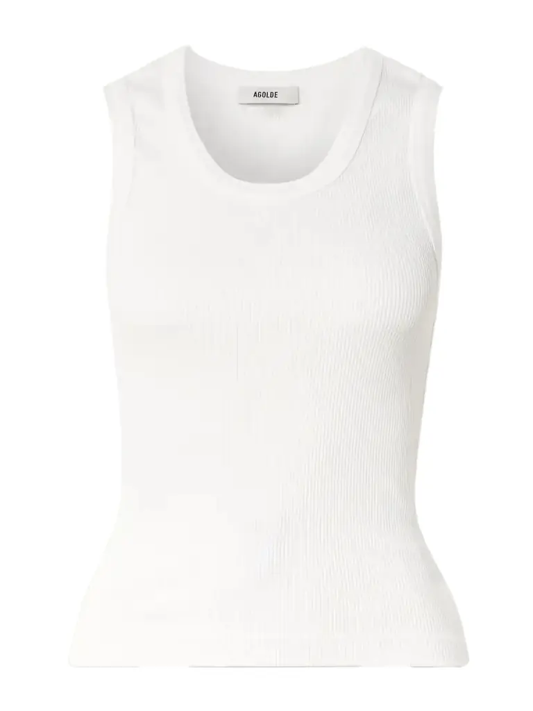 AGOLDE Poppy Ribbed Stretch Organic Cotton And Lyocell-blend Jersey Tank