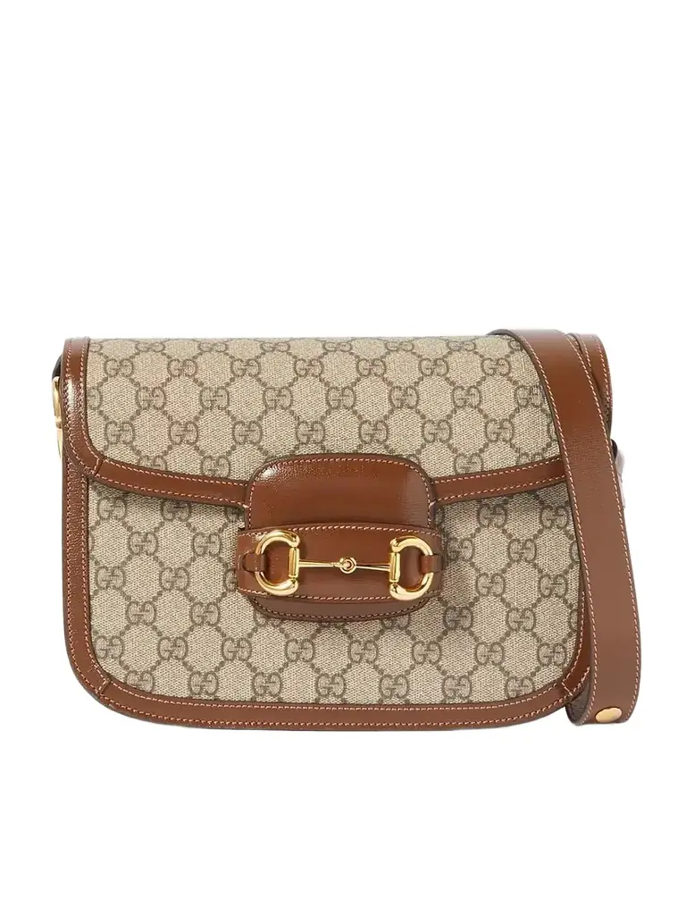 Gucci Horsebit 1955 Leather-trimmed Printed Coated-canvas Shoulder Bag