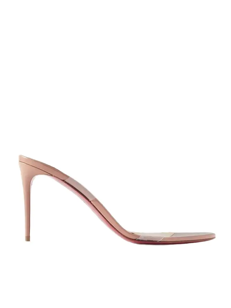 Christian Louboutin Just Nothing 85 Pvc And Patent-leather Mules