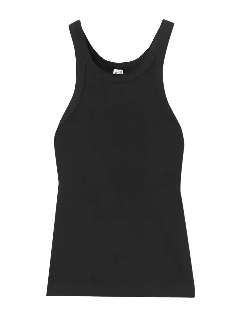 TOTEME + Net Sustain Curved Ribbed Stretch Organic Cotton-jersey Tank