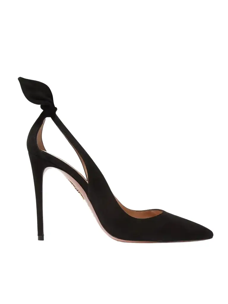 Aquazzura Bow Tie 105 Suede Pumps