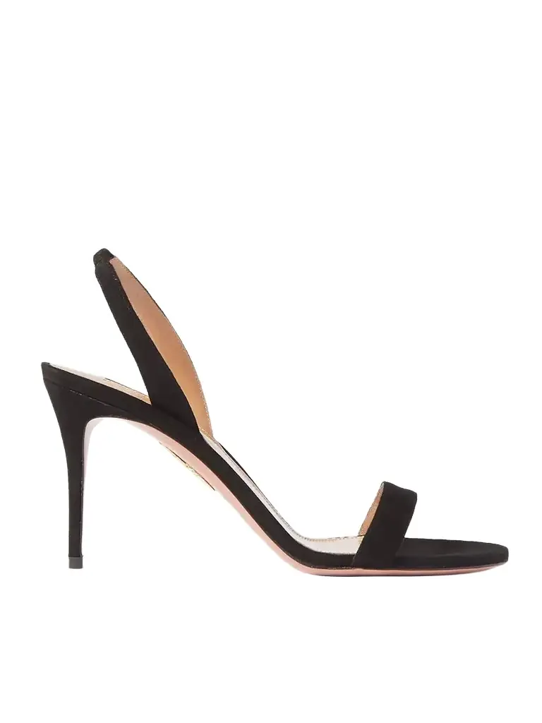 Aquazzura So Nude 85 Suede Slingback Sandals