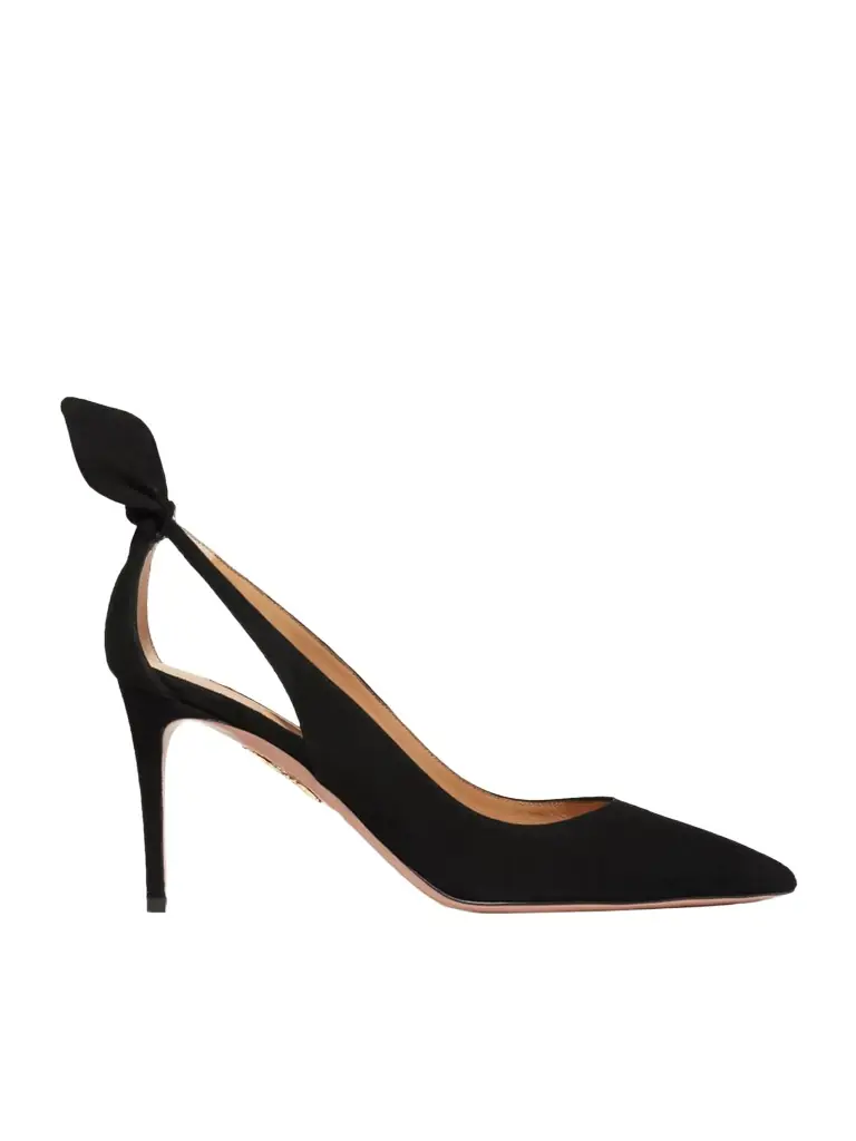 Aquazzura Bow Tie 85 Suede Pumps