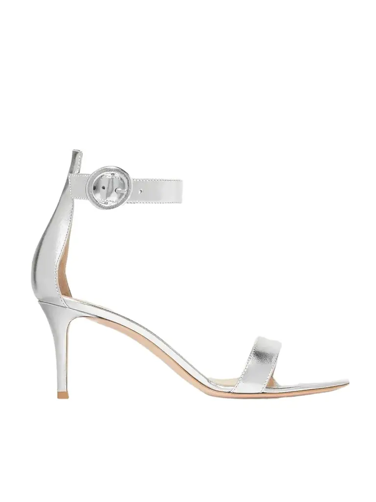 Gianvito Rossi Portofino 70 Metallic Leather Sandals