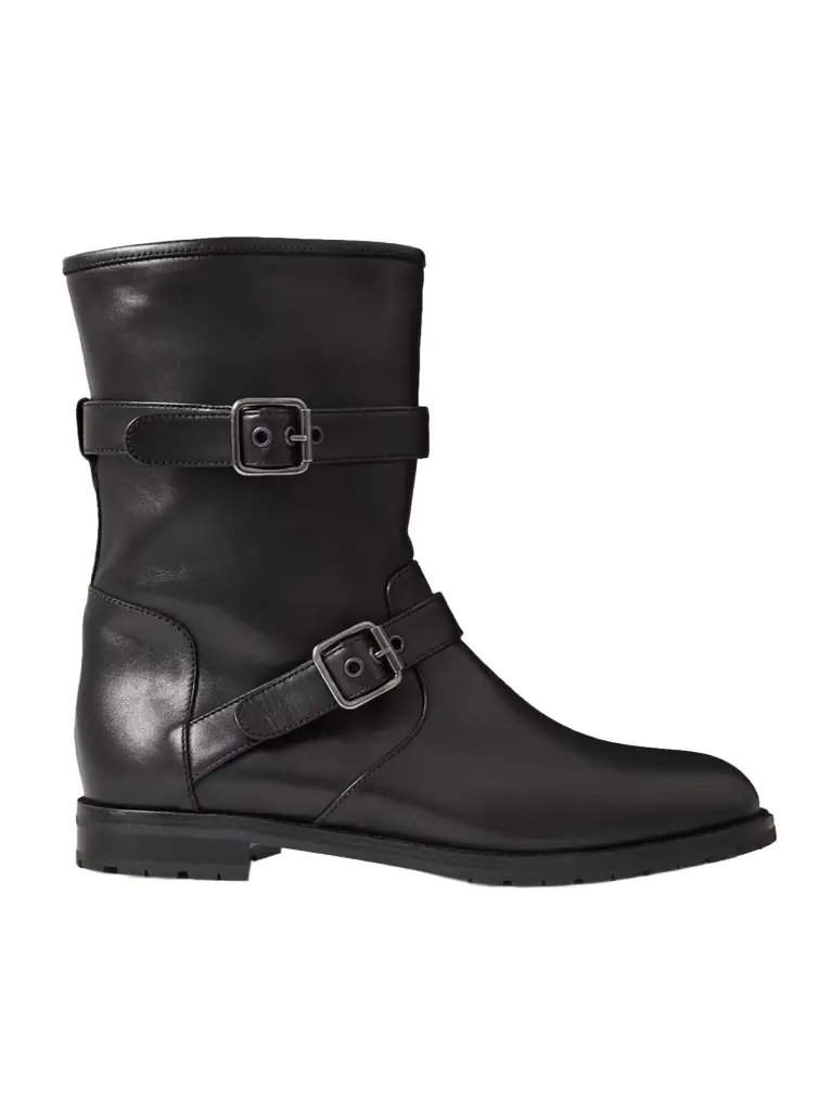 Manolo Blahnik Sulaltra Buckled Leather Ankle Boots