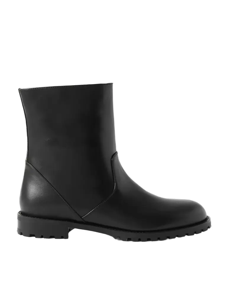 Manolo Blahnik Motosa Leather Ankle Boots